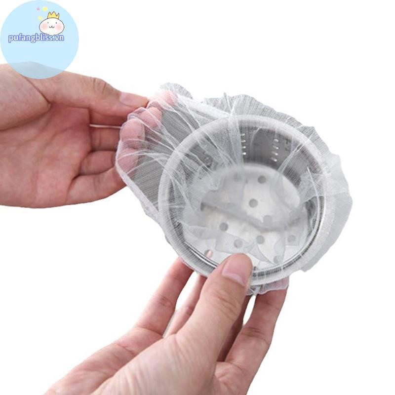 Pufangbliss 100 Cái Dùng Một Lần Bồn Rửa Nhà Bếp Lọc Lưới Cống Lọc Rác Bữa Ăn Dư Lượng Bể Bơi Túi Lưới Thoát Nước Màn Hình Bồn Rửa Lưới Rác VN