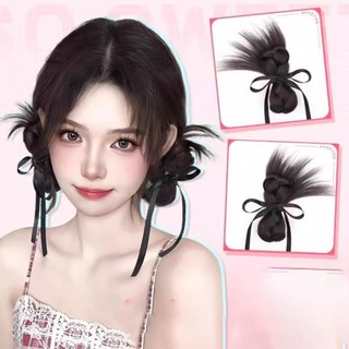 (Vận chuyển địa phương) Bện Bun Head Tóc Giả Kẹp - Style Hàn Quốc Lười Nhẹ Nhàng