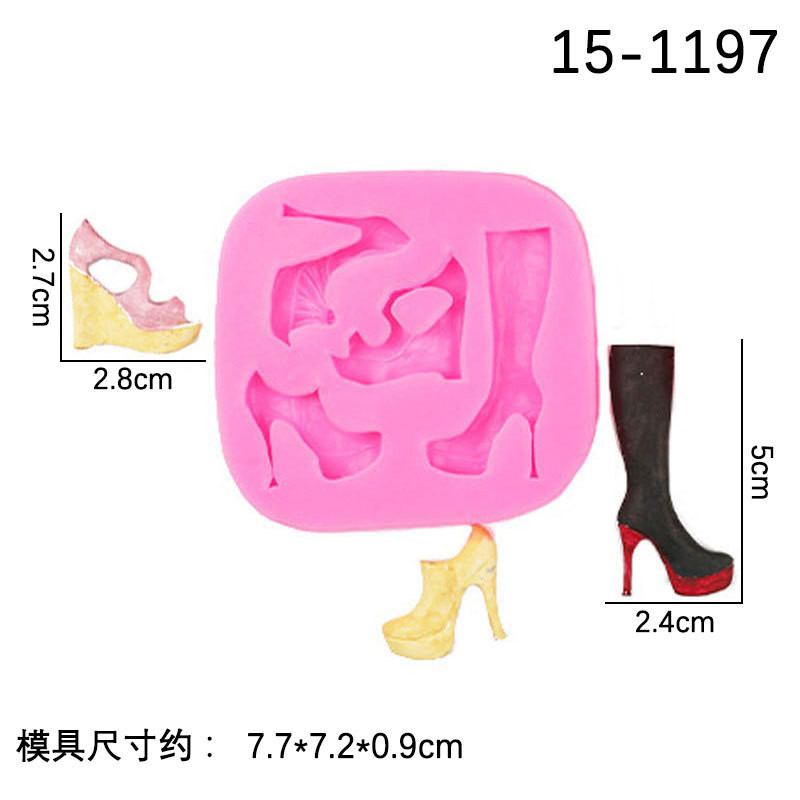 DIY Lip Giày cao gót Silicone Khuôn sô cô la Bánh kẹo mềm Trang trí khuôn
