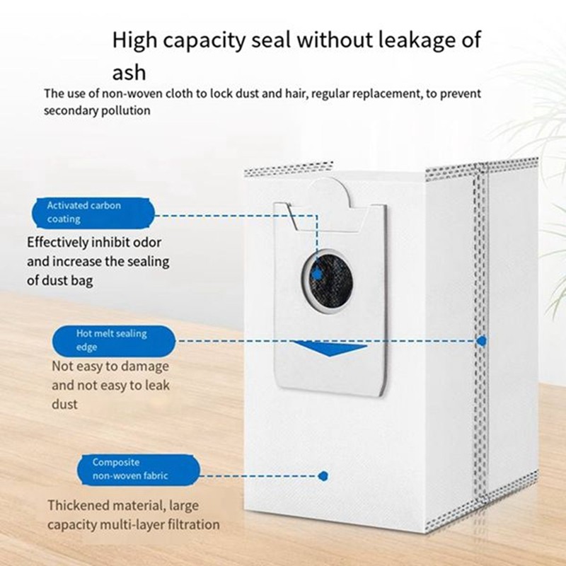 6 Túi Bụi Cho X5 Pro / X5 Omni / X2 Omni / X2 / X2 Pro / DEX86 Robot Hút Bụi Linh Kiện Thay Thế