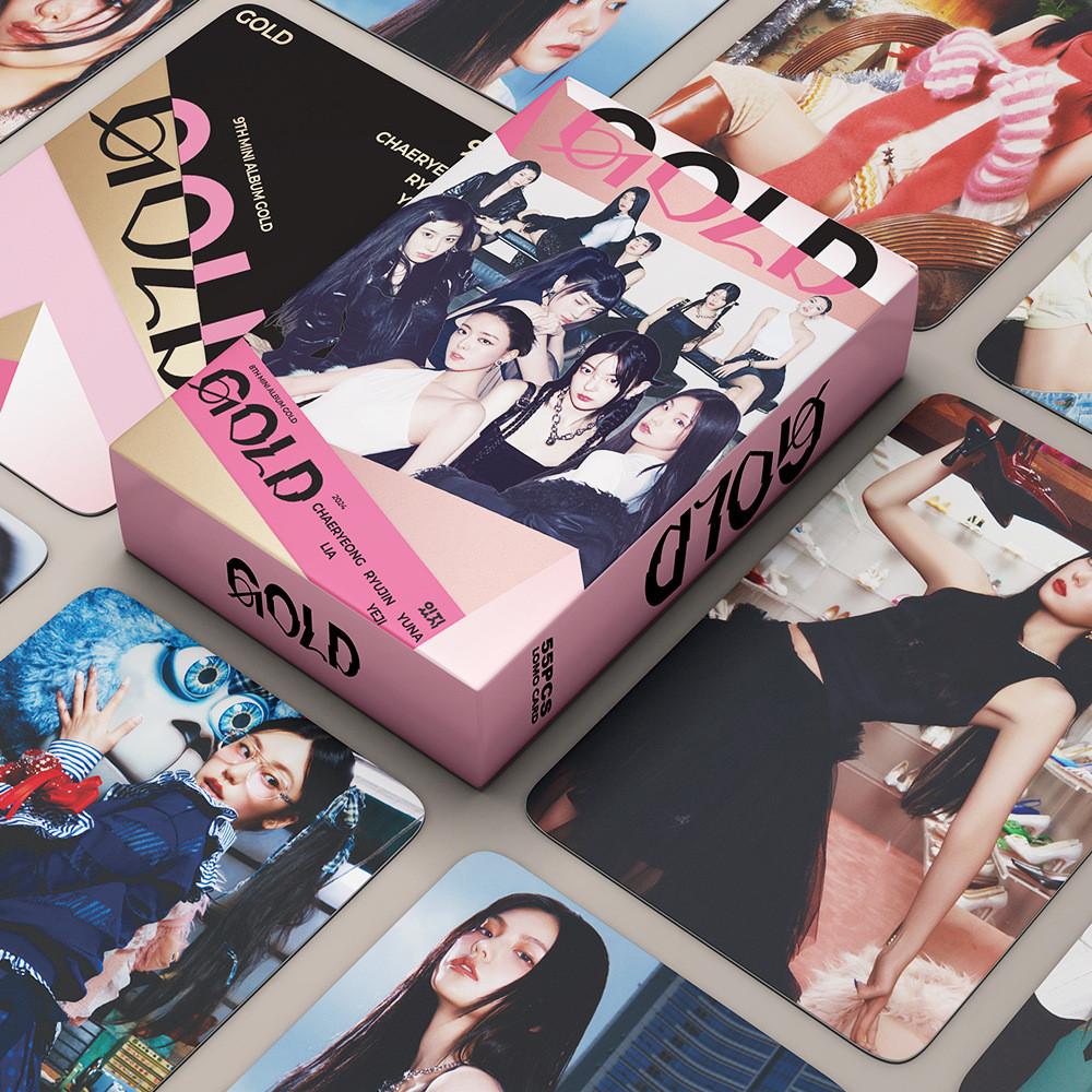 55 Chiếc ITZY GOLD Lomo Cards Algorhythm Album Photocards Lia Yuna Yeji Ryujin Chaeryeong Bưu Thiếp YM