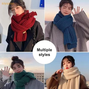 Siyuyan Thu Đông Khăn Ấm Áp Dành Cho Nữ Khăn Màu Trơn Thời Trang Khăn Đa Năng Đi Xe Đạp Khăn Cổ Dày Quà Tặng Giáng Sinh VN