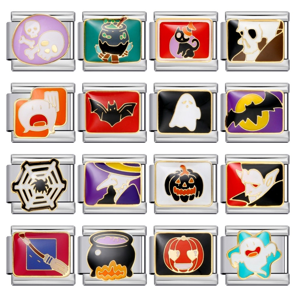 Vòng tay hạt charm Halloween, dụng cụ DIY từ thép không gỉ cao cấp