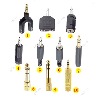 Bộ chuyển đổi âm thanh nam 3,5 mm 6,5 mm sang đầu nối phích cắm âm thanh nổi nữ 3,5 mm cho cáp loa Aux Jack cắm tai nghe F @ V1N