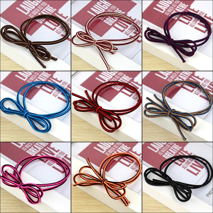 Set 4 Dây Chun Buộc Tóc, Thun Buộc Tóc Hoạ Tiết Nơ, Độ Giãn Tốt Nhiều Màu Siêu Xinh