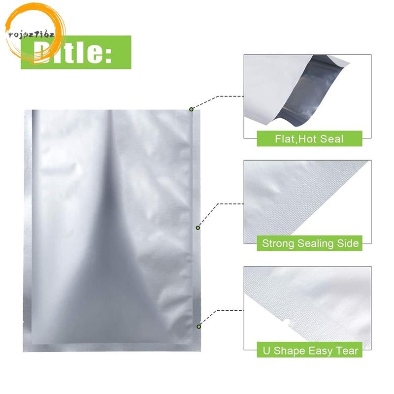 25 Miếng 3 Kích Cỡ Mylar Nhôm Lá Túi, Lá Phẳng Nhiệt Niêm Phong Túi Bảo Quản Túi Đựng Thực Phẩm Cà Phê Trà Đậu