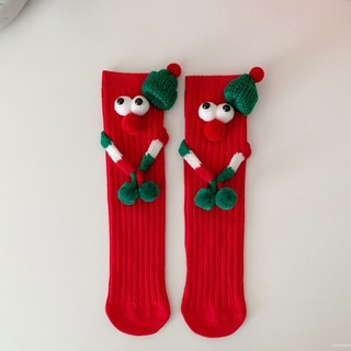 Kids Cute Big Eye Scarf Cartoon Magnetic Christmas Socks Festival Holiday