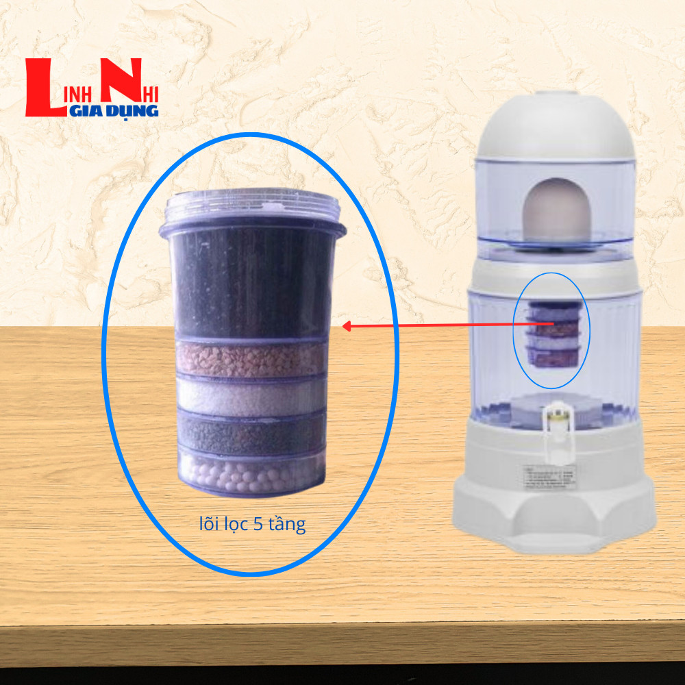 Lõi lọc 5 tầng bình lọc nước gia đình(phụ kiện bình lọc nước) bình lọc 16 đến 23 lít các hãng