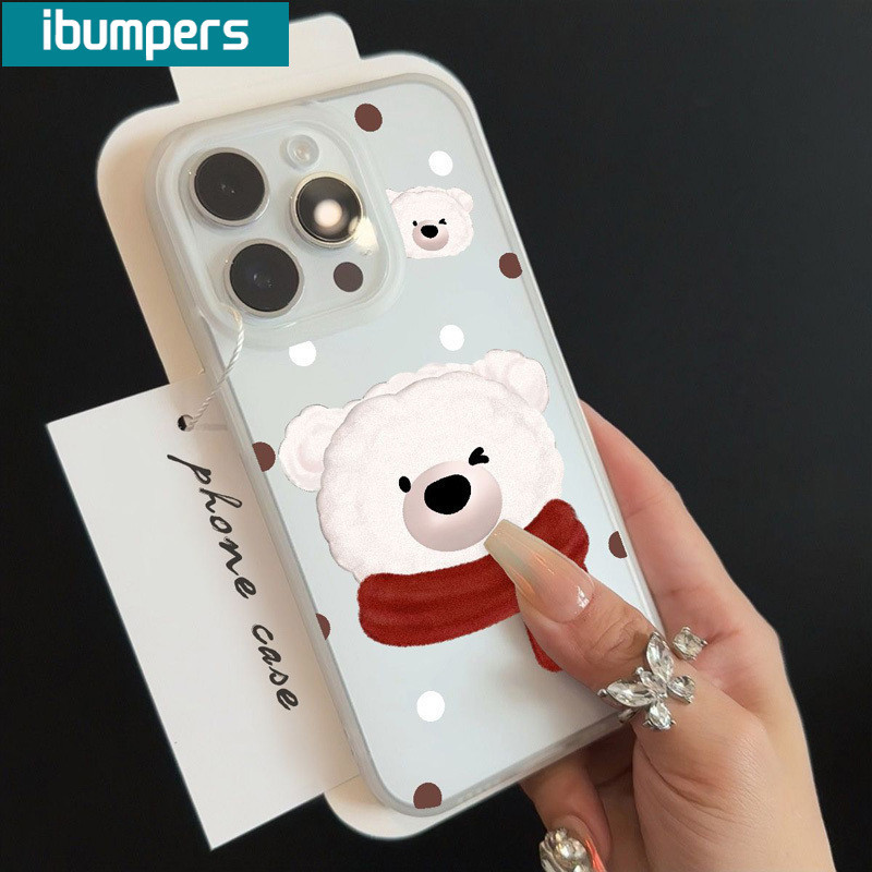 ibumpers Ốp Lưng IPhone Gấu Dễ Thương Hello Kitty Họa Tiết Ốp Điện Thoại Trong Suốt Nhám Mờ TPU Mỏng Chống Sốc Chống Bẩn Cho IPhone 16 15 14 12 13 11 Pro Max IP 7 8 Plus X XS XR