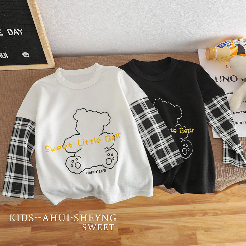 Áo Sơ Mi Đáy Dài Tay Trẻ Em Thời Trang Đơn T Phiên Bản Hàn Quốc Thiết Kế Thích Hợp Cho Trẻ Em Trung Nhỏ Bé Trai Bé Gái Mặc Bên Trong Mặc Bên Ngoài Phù Hợp Với Hàng Đầu LAI