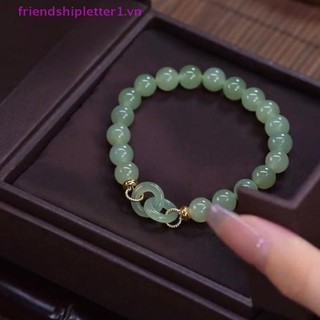 {Fh Fashion} Quà tặng ngày lễ mùa hè Trái tim tình yêu Hạt ngọc bích Vòng tay quyến rũ dành cho nữ Vòng tay tự nhiên thời trang bé gái Quà tặng trang sức tình yêu.