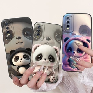 Dành Cho Vivo Y20 2021 Y20A Y20i Y20G Y20s Y20T Y11s Y12s Ốp Lưng Phong Cách Mới Gấu Trúc Thỏ Mềm Silicon Cho VivoY20 V2043 Vỏ
