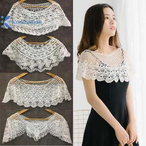 Kudosation Nữ Dệt Kim Rỗng Ra Khăn Choàng Quấn Cưới Cô Dâu Dạ Hội Đầm Ren Khăn Choàng Cưới Hoa Hướng Dương Ren Khăn Shrug Mũi Poncho