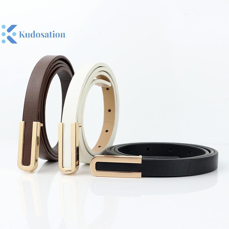 Kudosation Nữ Thắt Lưng Tối Giản Pin Khóa Da Mỏng Thắt Lưng Nữ Thắt Lưng Cho Quần Jean Váy Quần