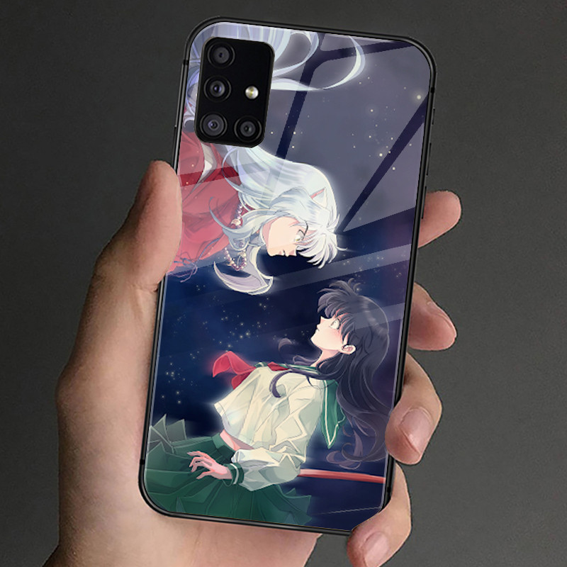 Ốp Điện Thoại Kính Cường Lực Inuyasha 01 Cho Samsung Galaxy S9 Plus S10 S10e S20 FE S20 Plus S21 S22 S23 S24 Ultra Cover