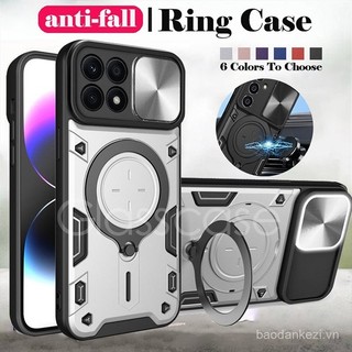 Ốp lưng cho Honor X8 X8a X8b X7 X7a X6 X6a X6b HonorX8b HonorX8a HonorX6a HonorX6b 4G 5G, vỏ kim loại có vòng bảo vệ điện thoại, giá đỡ, đẩy camera, bảo vệ lưng cứng chống sốc