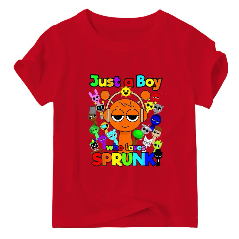 Áo thun Incredibox Sprunki in hình Just A Boy, họa tiết vui nhộn và sáng tạo, hoàn hảo cho trang phục thường ngày mùa hè
