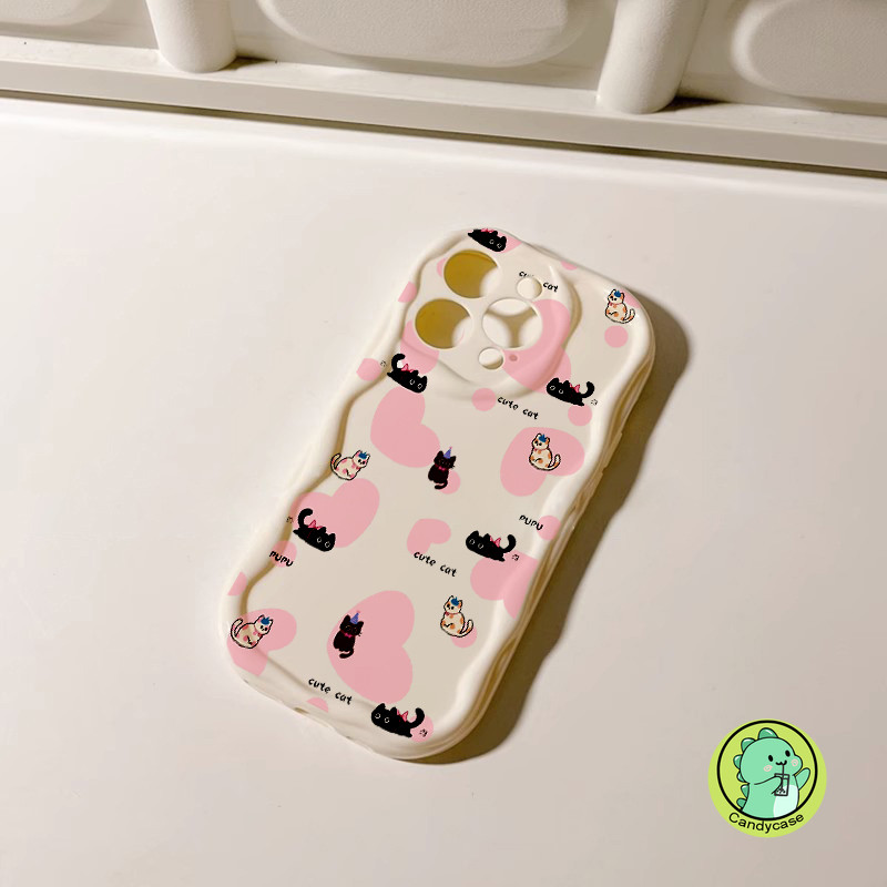 Ốp Điện Thoại Kem Cho Realme GT6 GT 6T GT3 GT2 GT Neo 6 5 240W 3T 2T Note 60 50 Q5 Q5i Q3 Q3i Q3T Q3S Pro Q2 Q X7 X 5G 4G Vỏ Bóng Hoạt Hình Dễ Thương Mèo Tình Yêu Mềm Mại Vỏ