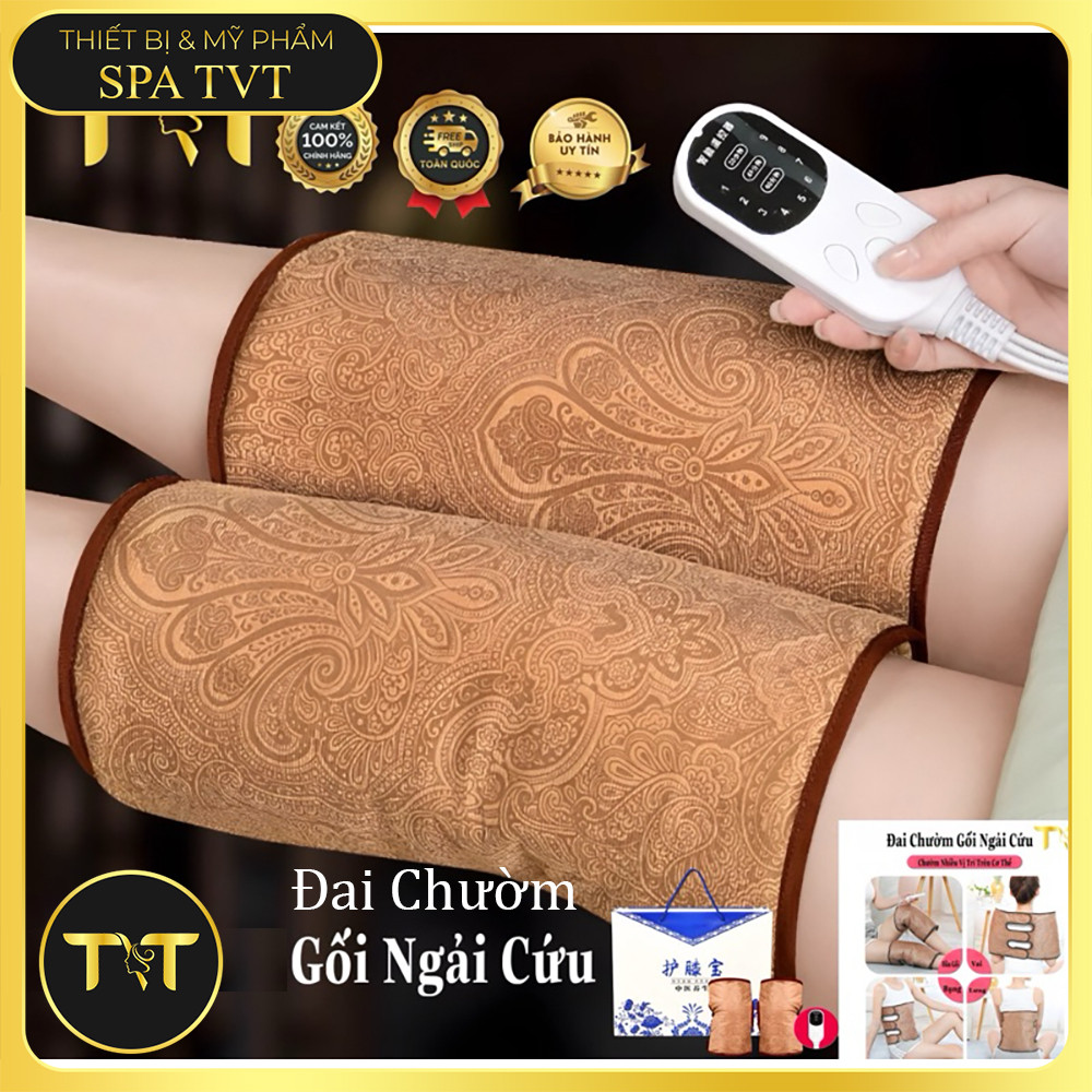 ĐAI GỐI ĐÁ MUỐI TVT, ĐAI GỐI NGẢI CỨU TVT – CHƯỜM NÓNG ĐẦU GỐI, HỖ TRỢ THƯ GIÃN VÀ GIỮ ẤM KHỚP GỐI