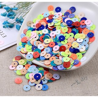 Tự Làm Phụ Kiện Kim Sa Lấp Lánh Kim Sa Lấp Lánh Phẳng Rời Miếng Quần Áo Giày Phụ Kiện Túi Trang Trí Miếng 6mm10g khoảng 750 Miếng