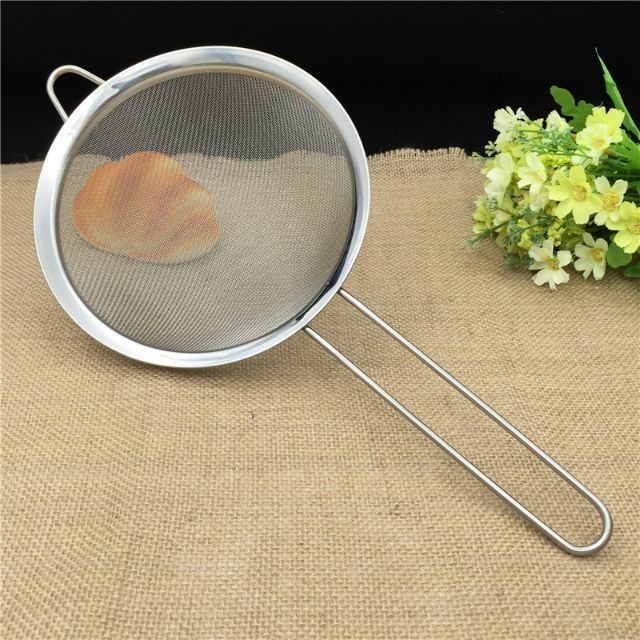 Vợt lọc trà, rây lọc trái cây, lọc bột, lọc thức ăn bằng inox, vợt rây size 16cm