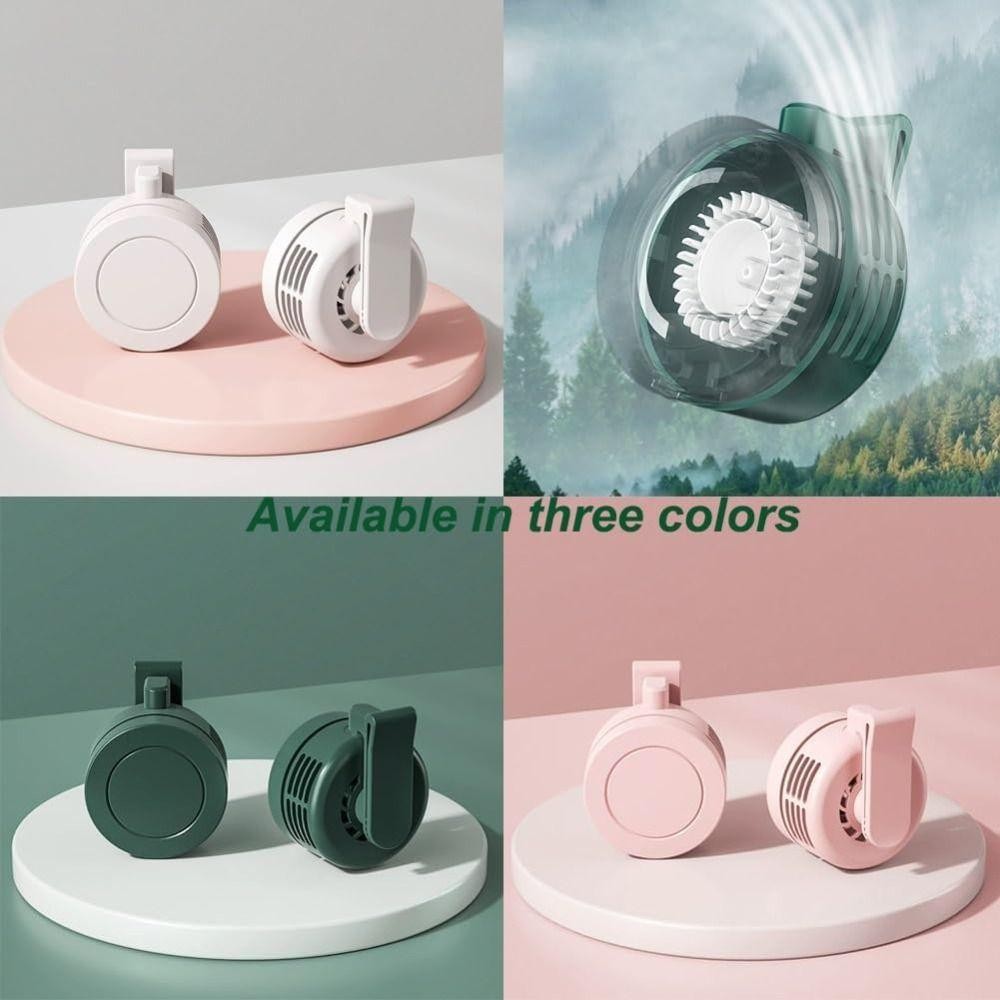 Quạt thắt lưng treo HOBBYIN, Quạt điện không cánh Mini im lặng 3 tốc độ đeo được, Quạt bỏ túi dài có thể điều chỉnh 360 độ có thể sạc lại USB