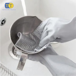 Set 10 Khăn Lưới Dùng Lau Bát Chén Dĩa, Cọ Rửa Xoong Nồi, Chống Bám Dầu - Khăn Lưới Rửa Bát Kim Loại