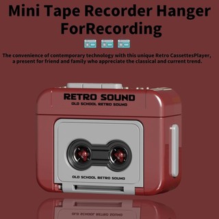 Máy phát cassette mini cầm tay, máy ghi âm nhạc cổ điển cho người sưu tầm, máy ghi âm mini sáng tạo có móc khóa, móc khóa nhạc, móc khóa dễ thương 5S