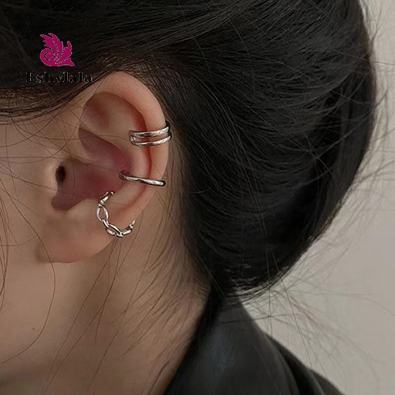 3 Cái / bộ Kẹp Bông Tai Nữ Unisex Thời Trang Tối Giản Sụn Vòng Bông Tai Bộ Vòng Đeo Tai Giả Khuyên Kẹp Trên Bông Tai [MỚI]