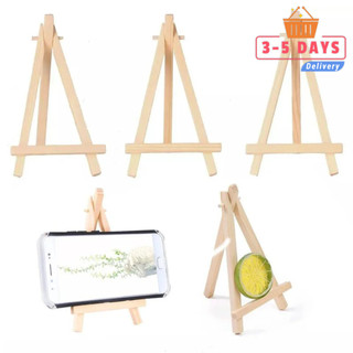 [Đến 3-5 ngày] Chân đế ba chân bằng gỗ Mini có thể gập lại để trưng bày nghệ thuật cho trẻ em | Giá đỡ điện thoại di động / máy tính bảng, Giá đỡ máy tính để bàn bằng gỗ nguyên khối cho tranh thủ công 7-15cm