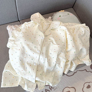 2025 Hàng Mới Về Bộ Đồ Ngủ Nữ Mùa Hè Mây Cotton Ngọt Ngào Dễ Thương Cardigan Quần Short Tay Ngắn Nhà Quần Áo Phù Hợp Với