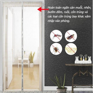 Rèm Cửa Từ Tính Chống Muỗi, Côn Trùng Tự Dính, Dễ Lắp Đặt Không Cần Khoan Đục