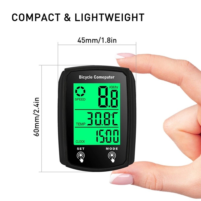 Máy tính xe đạp có dây 19 chức năng Đồng hồ tốc độ xe đạp cảm ứng Máy tính xe đạp chống nước có đèn nền Phụ kiện đi xe đạp