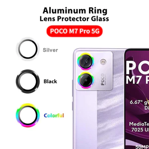 Kính Mắt Đại Bàng Bảo Vệ Tròn Cho XIAOMI POCO M7 POCOM7 Pro POCOM7Pro 5G 2025 Kim Loại Cong Camera Bảo Vệ Kính Phim Vòng Ống Kính