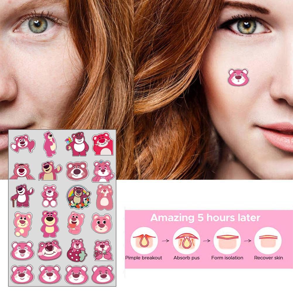 Dâu Gấu Mụn Miếng Dán Màu Pe Acne Sticker Miếng Dán Mụn Hoạt Hình V8m4