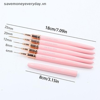[savemoneyeveryday] Bộ 5 cọ vẽ móng tay nghệ thuật Bộ cọ móng tay Gel UV Bộ dụng cụ vẽ móng tay Sọc kiểu Pháp Vẽ bút hoa Dụng cụ làm móng tay [vn]