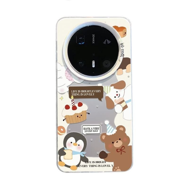 Ốp điện thoại cho Honor Magic 7 6 5 4 Pro, họa tiết hoạt hình động vật, tiệc tùng, lỗ lớn, chống rơi, vỏ bảo vệ cứng