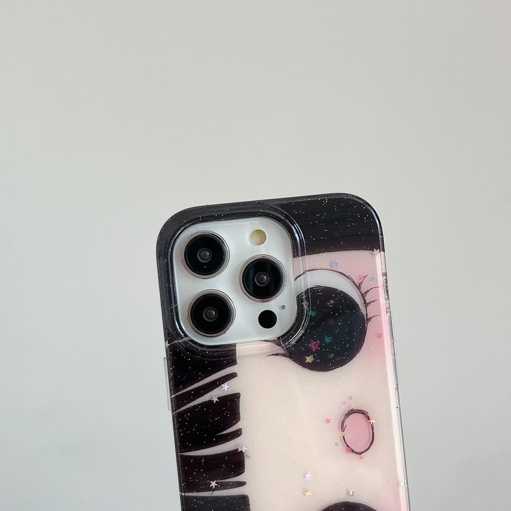 Vỏ cứng dạng bột lấp lánh Tương thích với iPhone 13 13Pro 13ProMax 14 14Pro 14ProMax 15 15Pro 15ProMax 16 16Pro 16ProMax 17 17Pro 17ProMax Ốp họa tiết mắt to