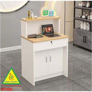 Quầy tiếp tân, thu ngân, tính tiền gỗ MDF QTT435 - VĐ Smart Furrniture NỘI THẤT LẮP RÁP VIENDONGADV