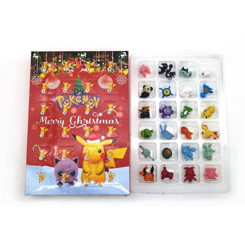 24 Cái / bộ Pokemon Giáng Sinh Mùa Vọng Lịch Pikachu Charizard PVC Nhân Vật Hành Động Hộp Bất Ngờ Sinh Nhật Halloween Đồ Chơi
