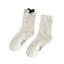 Tất ống IAPPORTUNIA, Tất Cotton phong cách múa ba lê Lolita, Mồ hôi lưới màu trơn Thiết kế mỏng Tất xếp chồng lên nhau