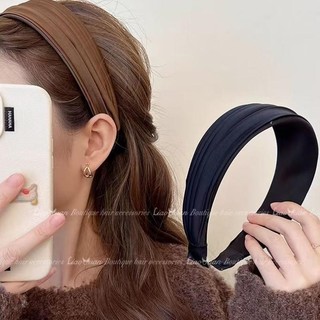 Băng đô đeo đầu rộng vành cà phê đơn giản Hàn Quốc dành cho nữ