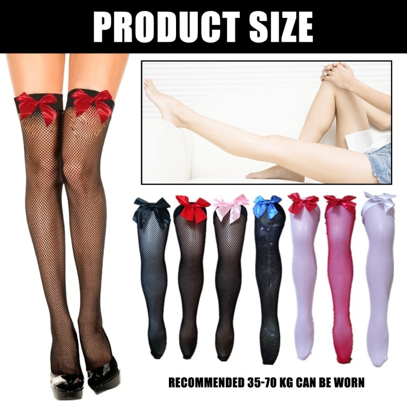 Da Hợp Thời Trang Nơ Đính Cá Lưới Đùi Vớ Dài Cho Váy Và Quần Short Người Yêu
