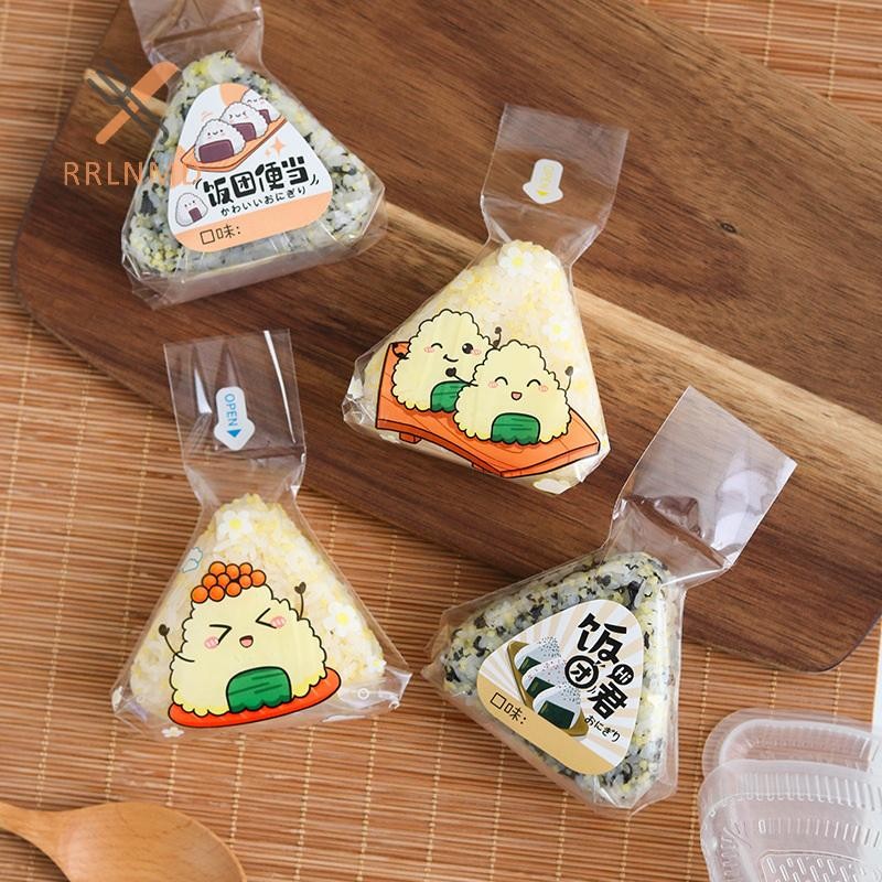 RRLNMD 50 / 100 Chiếc Gạo Tam Giác Nhật Bản Túi Đóng Gói Dùng Một Lần Nori Onigiri Túi Sushi Làm Sushi Khuôn Phụ Kiện Bento MỚI