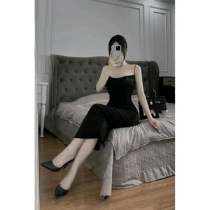 Đầm body cúp ng.ực ôm sát hở eo Women Nữ dáng dài