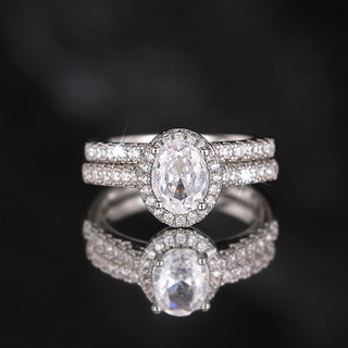 Bộ 2 Mảnh Bạc S925 Nhẫn Zircon Trang Sức Thời Trang Đơn Giản Quà Tặng Nữ