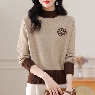 Phong Cách Mới Nửa Cổ Rùa Áo Len Nữ Thu Đông Rời Phong Cách Phương Tây Ngắn Nhỏ Dày Dệt Kim Đáy Áo Sơ Mi