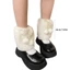 Boots lông thú chân ấm mùa đông, thiết kế mờ sang trọng, phù hợp dự tiệc