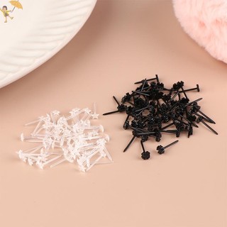 [Gou] 60 Cái / 200 Cái Bông tai đinh tán bằng nhựa chống dị ứng đầy màu sắc Bộ que tai chống tắc VN