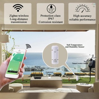 Máy đo độ ẩm, nhiệt độ đất không dây Tuya Zigbee IP67 chống nước cho trồng vườn